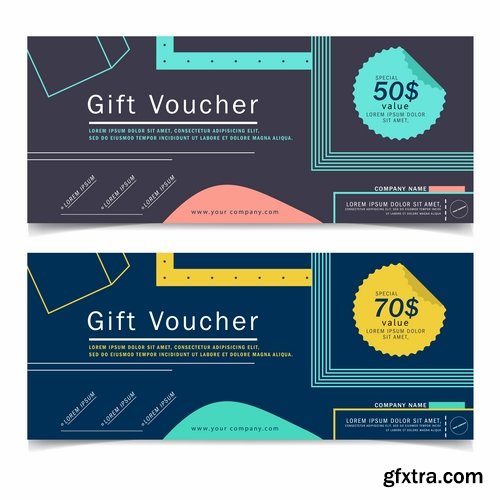 Collection gift certificate business card banner flyer calling card poster 25 EPS