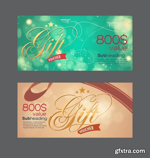 Collection gift certificate business card banner flyer calling card poster 25 EPS