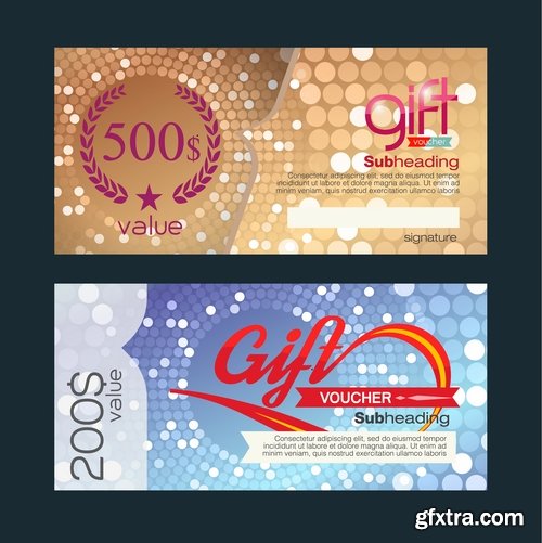 Collection gift certificate business card banner flyer calling card poster 25 EPS