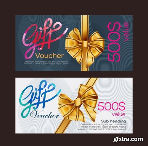 Collection gift certificate business card banner flyer calling card poster 25 EPS