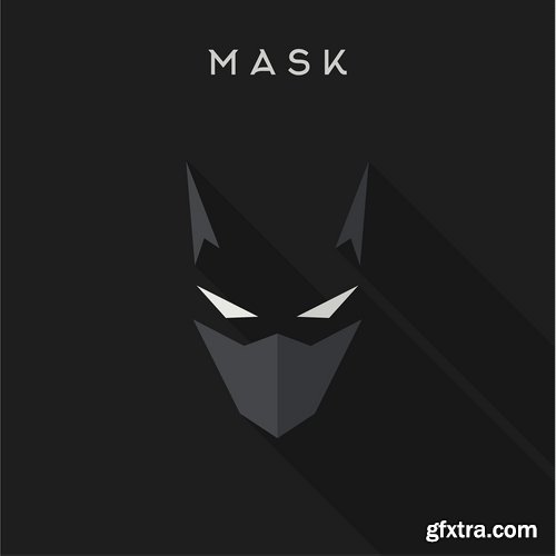 Collection of vector image mask superhero 25 EPS