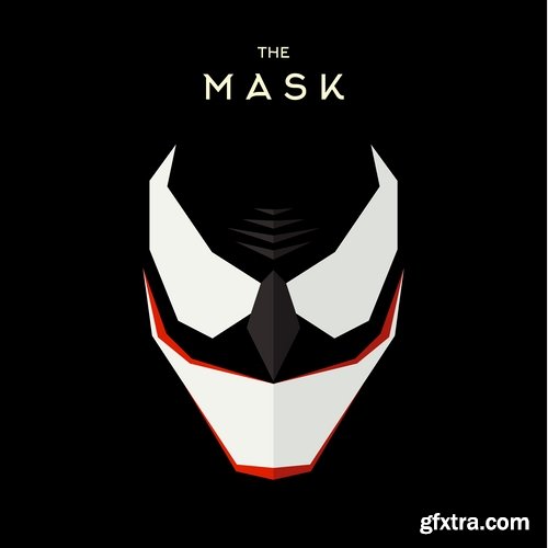 Collection of vector image mask superhero 25 EPS