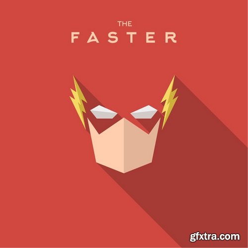 Collection of vector image mask superhero 25 EPS