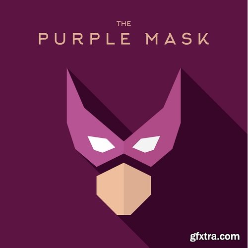 Collection of vector image mask superhero 25 EPS