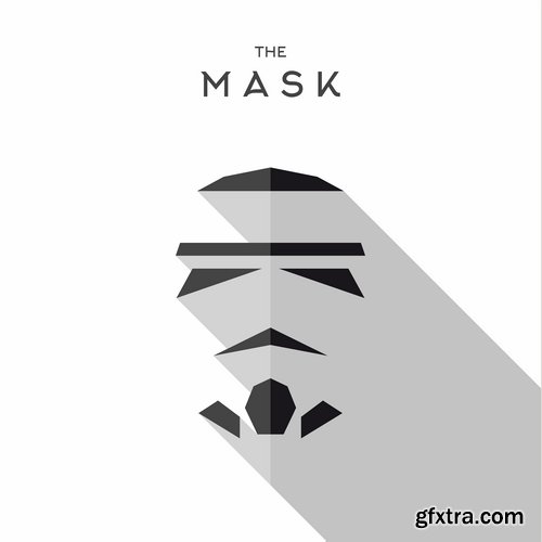 Collection of vector image mask superhero 25 EPS