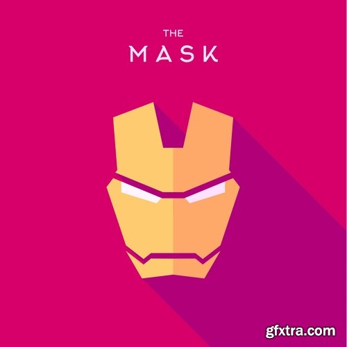 Collection of vector image mask superhero 25 EPS