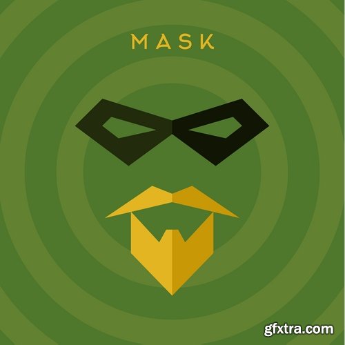 Collection of vector image mask superhero 25 EPS