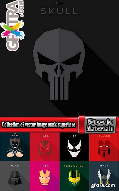 Collection of vector image mask superhero 25 EPS