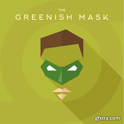 Collection of vector image mask superhero 25 EPS