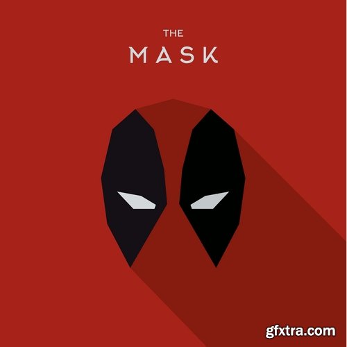 Collection of vector image mask superhero 25 EPS