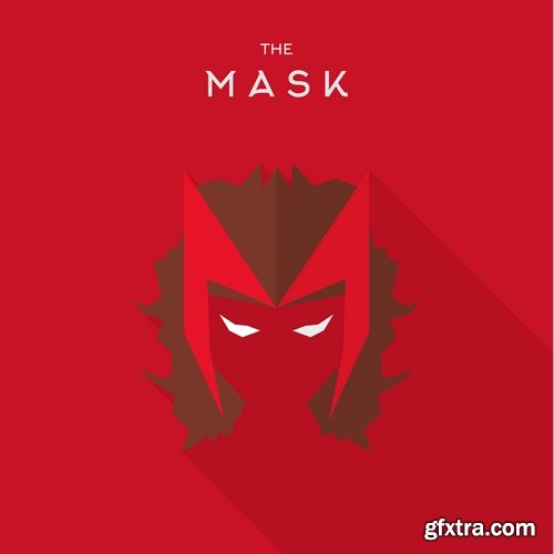 Collection of vector image mask superhero 25 EPS