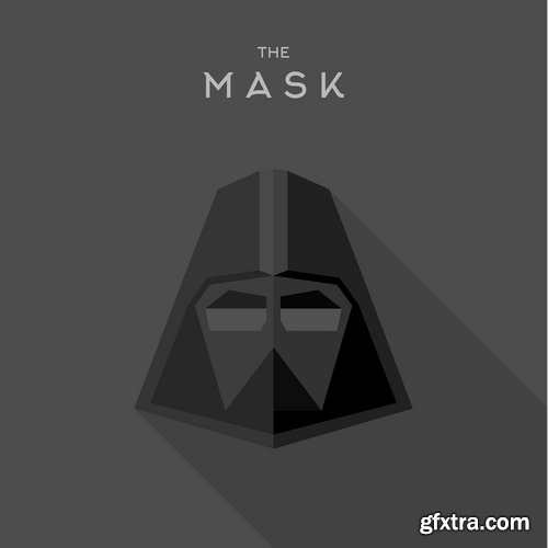 Collection of vector image mask superhero 25 EPS