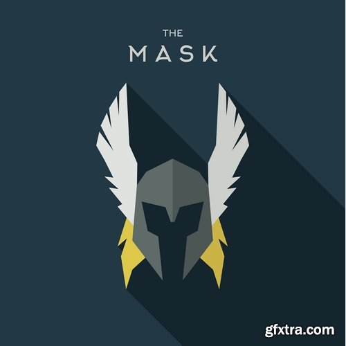 Collection of vector image mask superhero 25 EPS