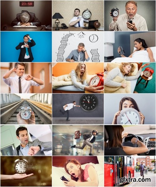 Collection of man people woman time arrive late hours of alarm clock 25 HQ Jpeg