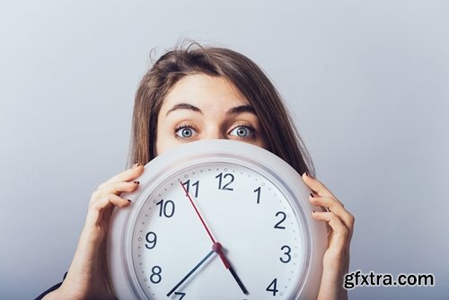 Collection of man people woman time arrive late hours of alarm clock 25 HQ Jpeg