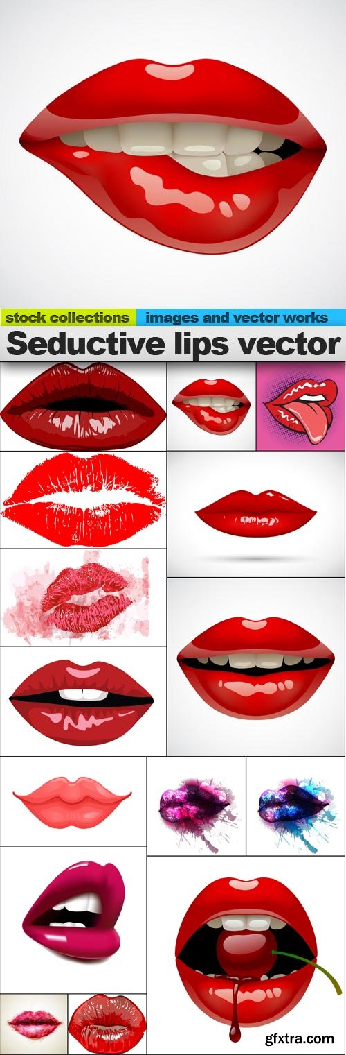 Seductive lips vector, 15 x EPS