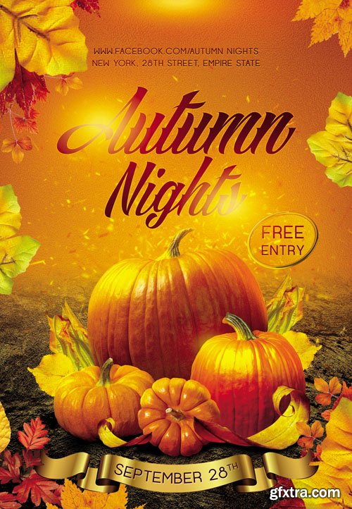 Autumn Nights – Club flyer PSD Template