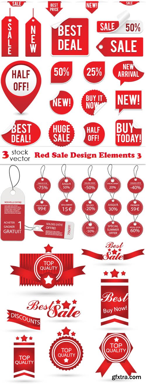 Vectors - Red Sale Design Elements 3