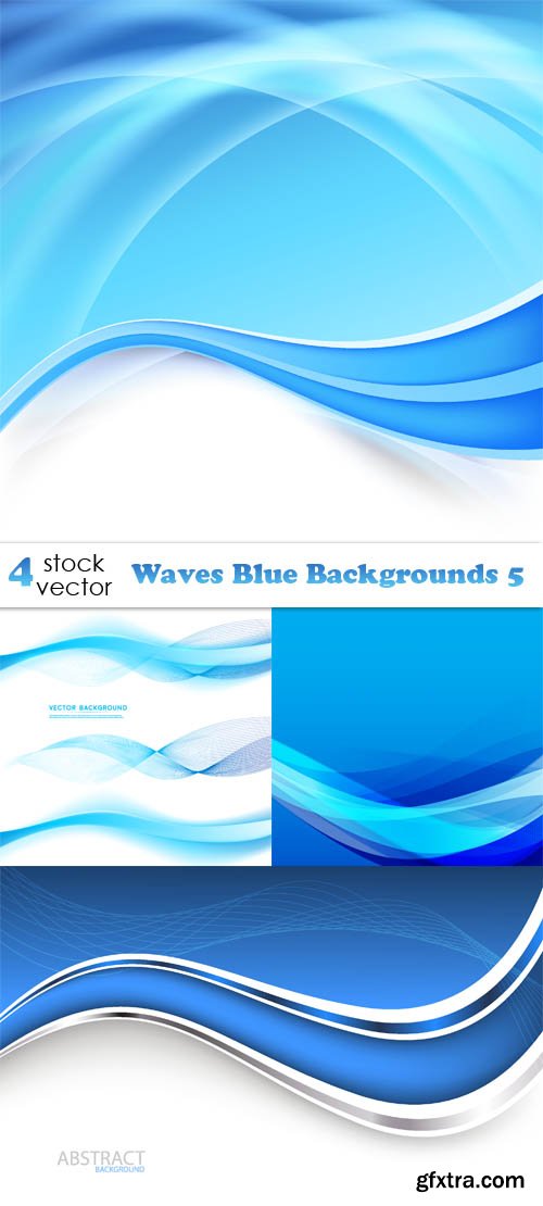 Vectors - Waves Blue Backgrounds 5