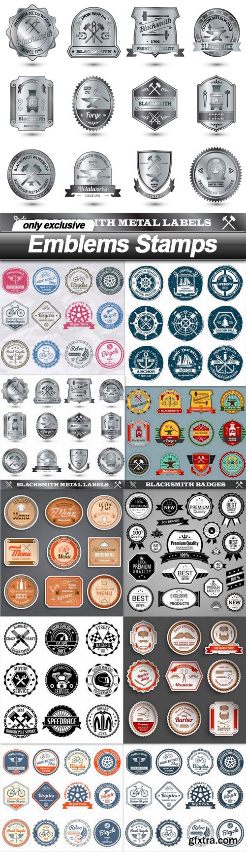 Emblems Stamps - 10 EPS