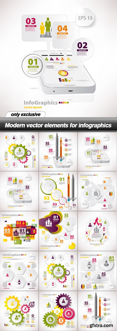 Modern vector elements for infographics - 15 EPS