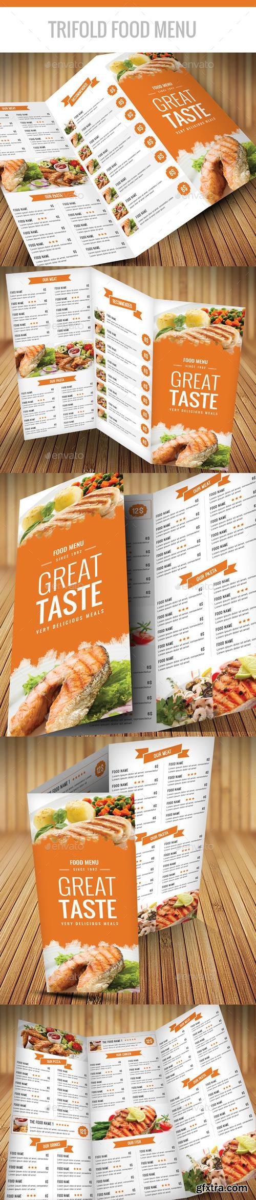 GraphicRiver - Trifold Food Menu A4