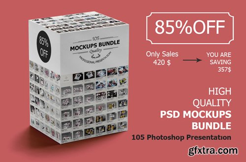 CreativeMarket - 105 Mock Ups Mega Bundle 353298