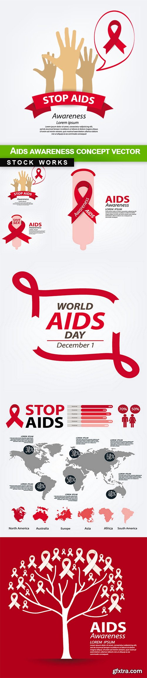 Aids awareness concept vector - 6 EPS