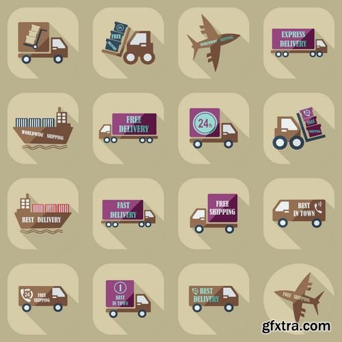 Collection of icons in Vector - Transport