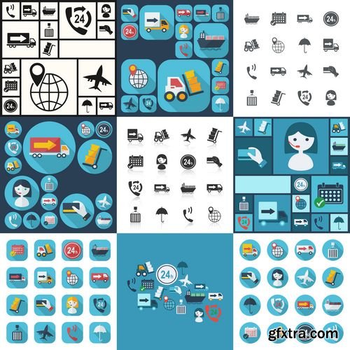 Collection of icons in Vector - Transport