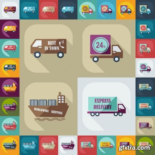 Collection of icons in Vector - Transport