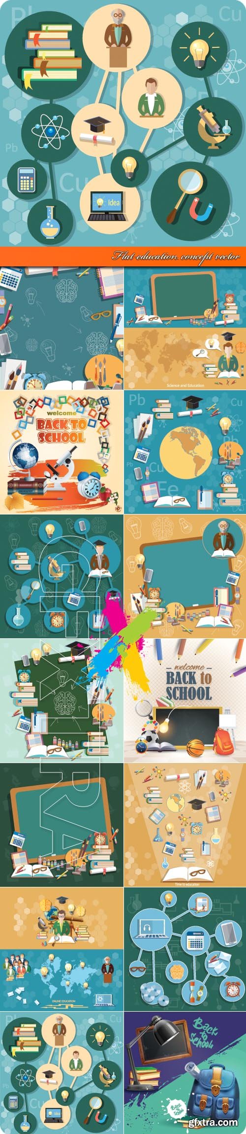 Flat education concept vector