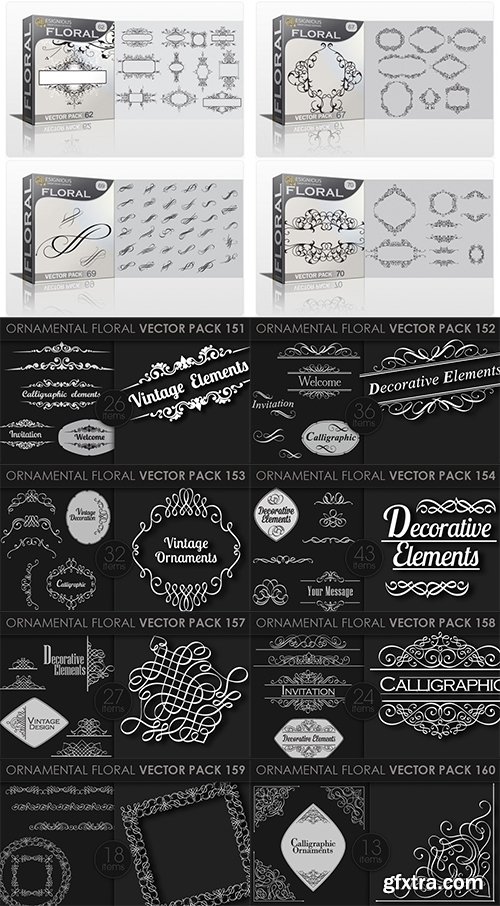 Get 600+ Vector Calligraphic Ornaments & Page Decorations + Bonus