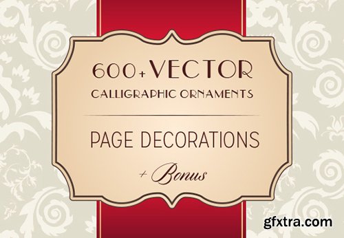 Get 600+ Vector Calligraphic Ornaments & Page Decorations + Bonus