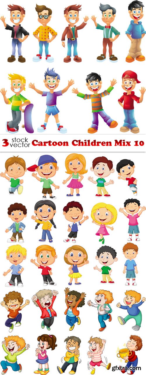 Vectors - Cartoon Children Mix 10