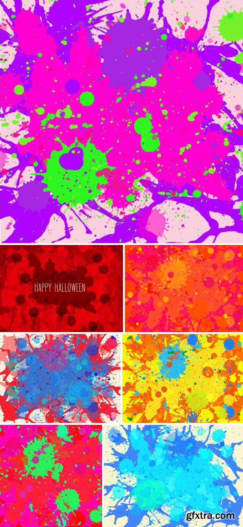 Stock Vectors - Vibrant Multicolor Splashes Background Watercolor Paint Artistic