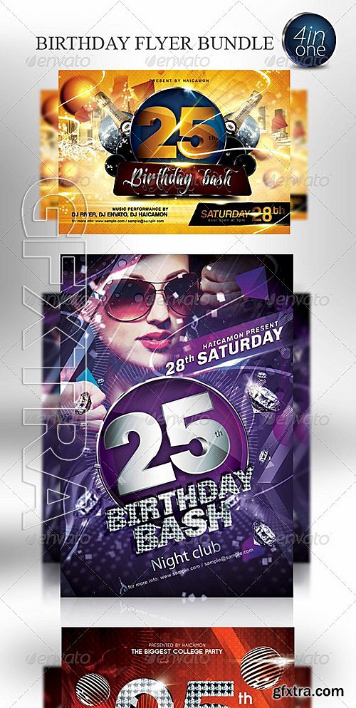 GraphicRiver - Birthday Party Invitation Flyer Bundle 3044323