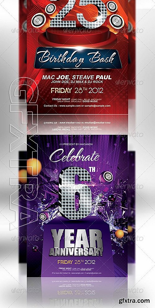 GraphicRiver - Birthday Party Invitation Flyer Bundle 3044323