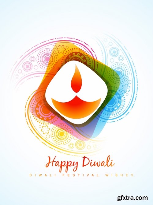 Collection of vector picture Indian holiday Diwali flyer banner poster background 25 EPS