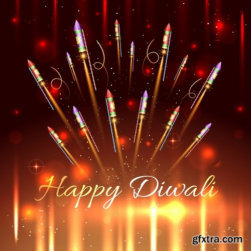 Collection of vector picture Indian holiday Diwali flyer banner poster background 25 EPS