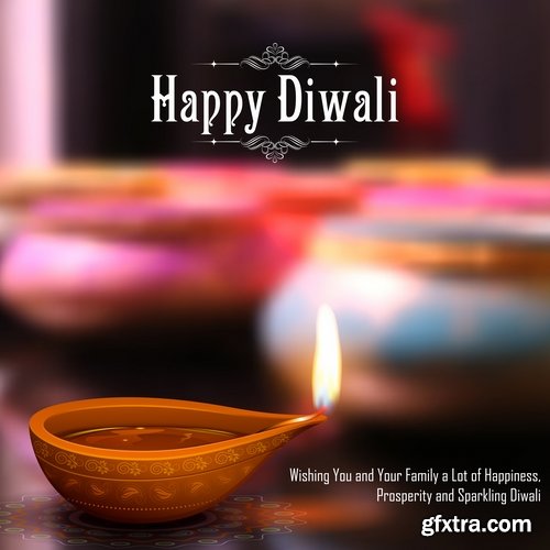 Collection of vector picture Indian holiday Diwali flyer banner poster background 25 EPS