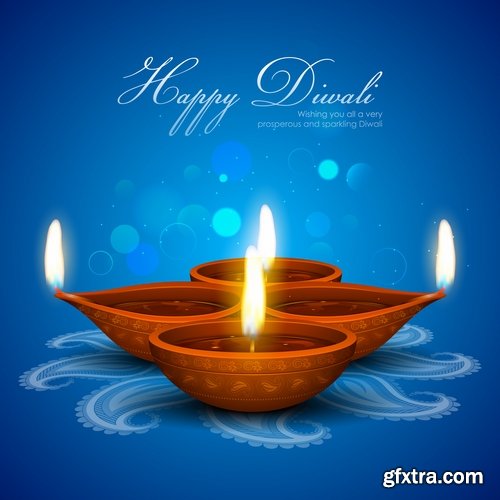 Collection of vector picture Indian holiday Diwali flyer banner poster background 25 EPS