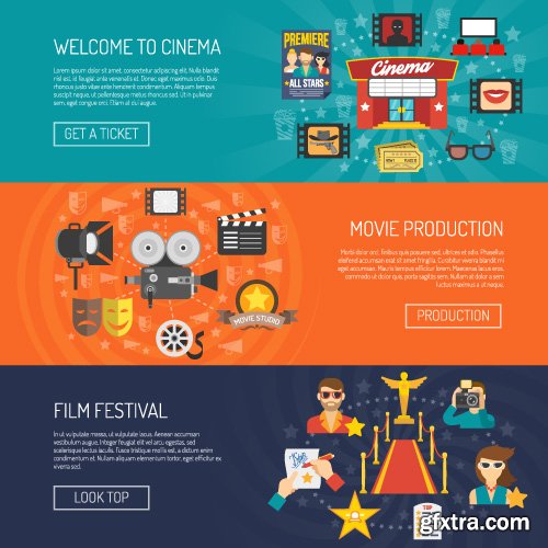 Templates banner flat design concept vector 32