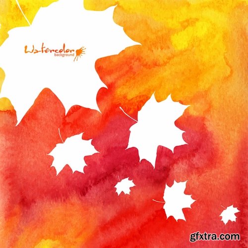 Collection of vector autumn background is a picture poster flyer banner leaf tree #3-25 EPS