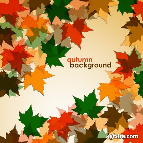 Collection of vector autumn background is a picture poster flyer banner leaf tree #3-25 EPS