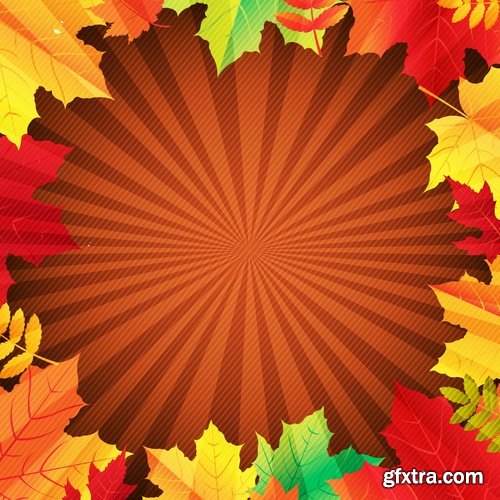 Collection of vector autumn background is a picture poster flyer banner leaf tree #3-25 EPS