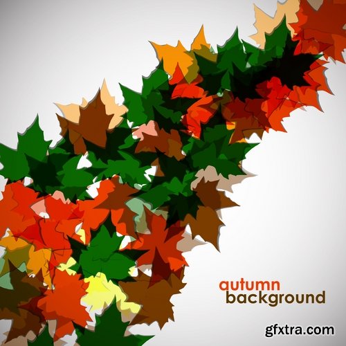 Collection of vector autumn background is a picture poster flyer banner leaf tree #3-25 EPS