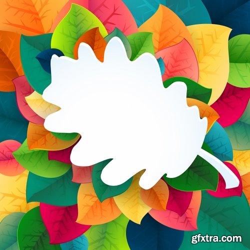 Collection of vector autumn background is a picture poster flyer banner leaf tree #3-25 EPS