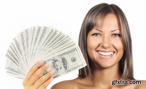 Collection of Beautiful girl woman with money banknote 25 HQ Jpeg