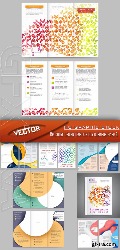 Stock Vector - Brochure design template for business flyer 6